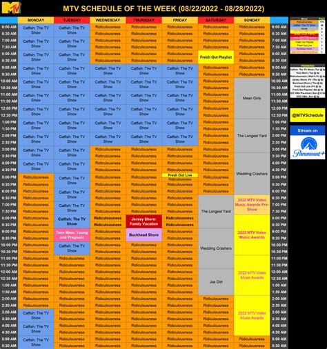 mtv live schedule.